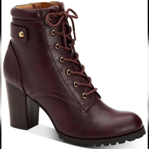 Style and Co., Heeled boots, burgundy purplish color, size:8 - Picture 1 of 8